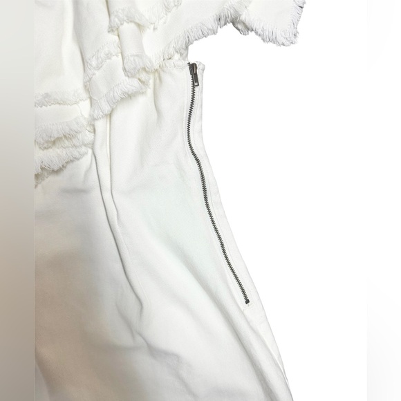 Asymmetrical Ruffle Denim Mini Dress - Future Collective™ Jenny K. Lopez Cream - Picture 3 of 7